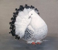 Shahjahan, 9 x 10 Inch, Acrylic on Card Board, Pigeon Painting, AC-SHJ-027